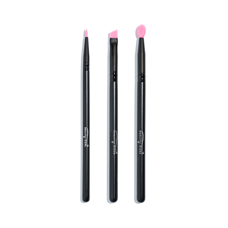 Pink Silicone Brushes - 3 Pack - Beautiful Brows & Lashes Professional