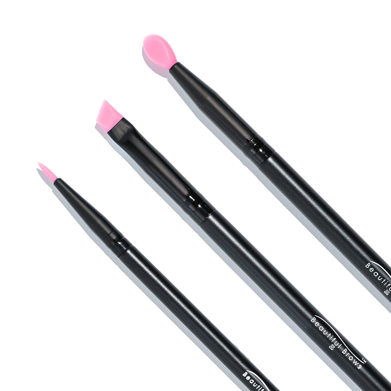 Pink Silicone Brushes - 3 Pack - Beautiful Brows & Lashes Professional
