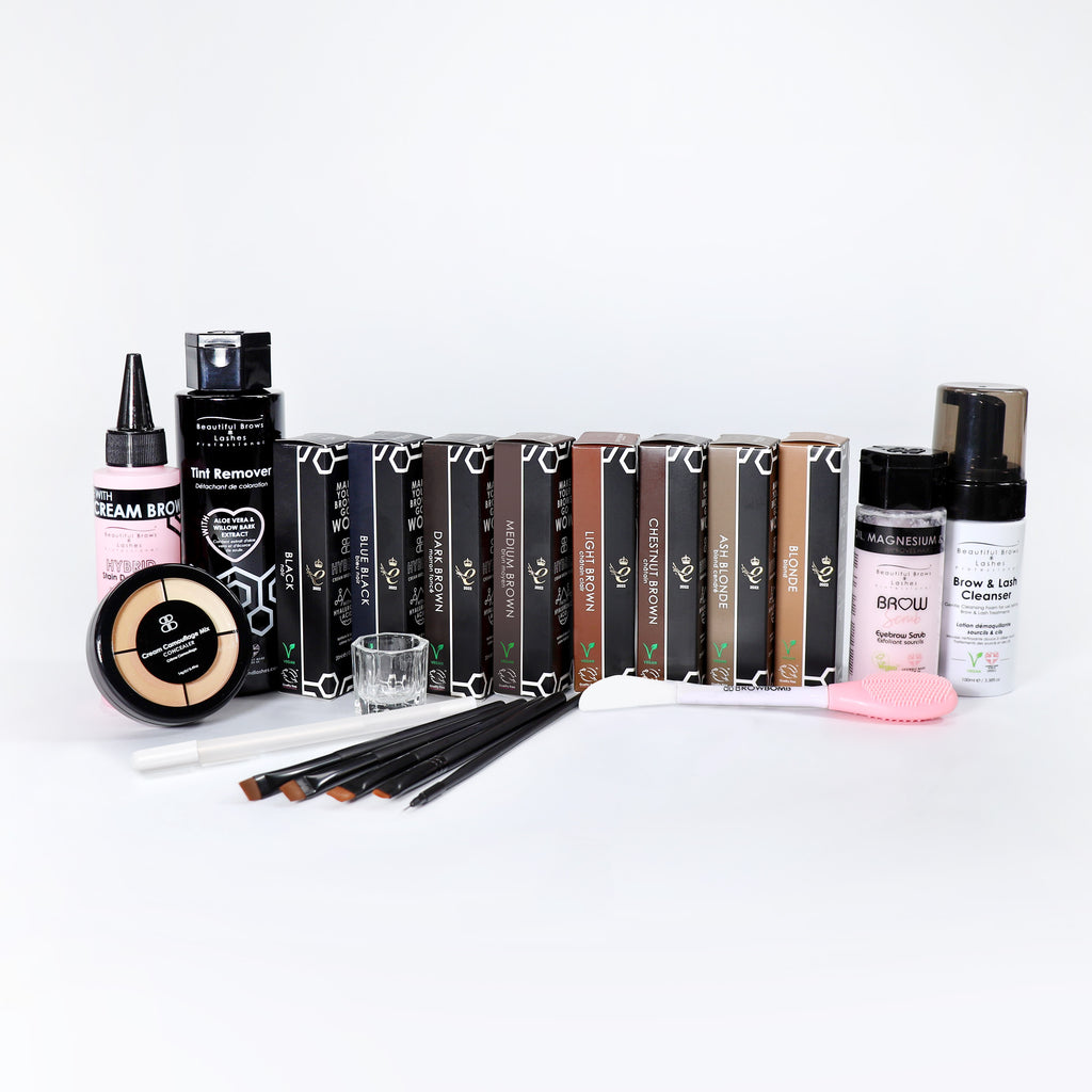 Hybrid CREAM Stain Pro Kit With Cleanser & Tint Remover | Beautiful Brows and Lashes Professional