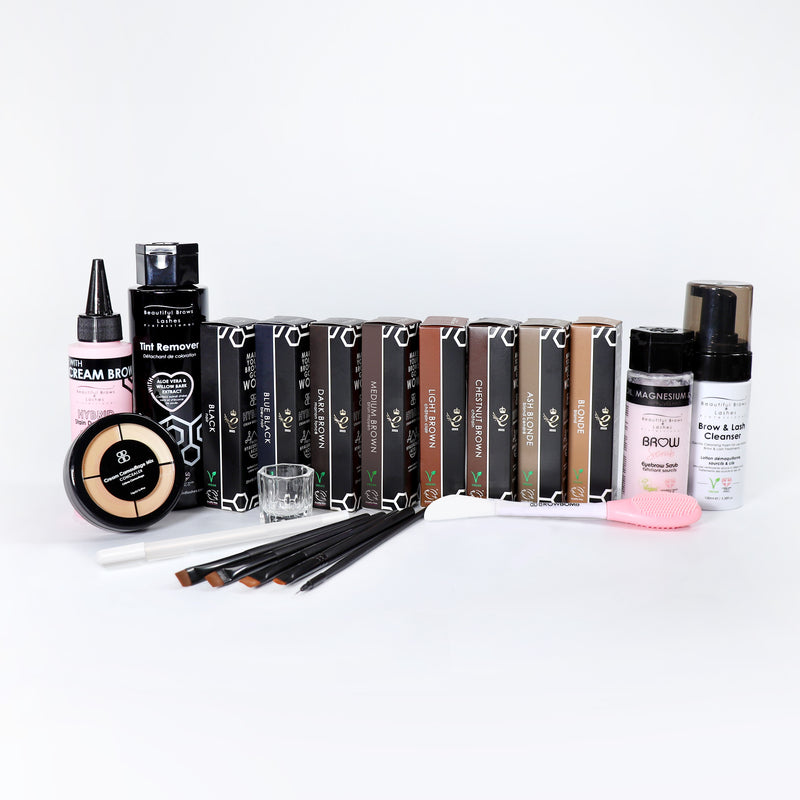 Hybrid CREAM Stain Pro Kit With Cleanser & Tint Remover | Beautiful Brows and Lashes Professional