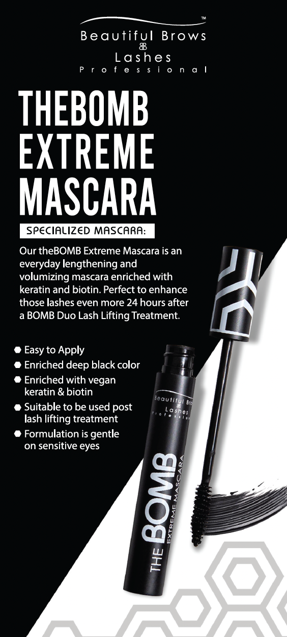theBOMB Extreme Mascara Flyer | Beautiful Brows & Lashes