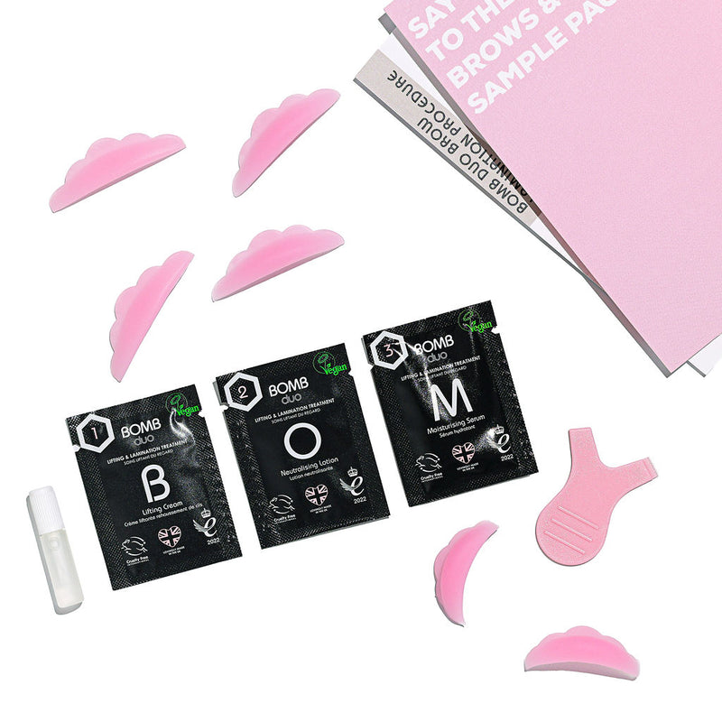 BOMB Duo Lash Lift & Brow Lamination Sample Pack | Beautiful Brows and Lashes Professional