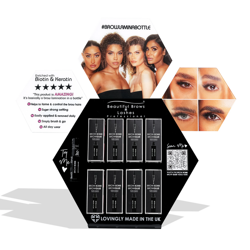 Brow Bomb Brow Glue POS | Beautiful Brows and Lashes Professional