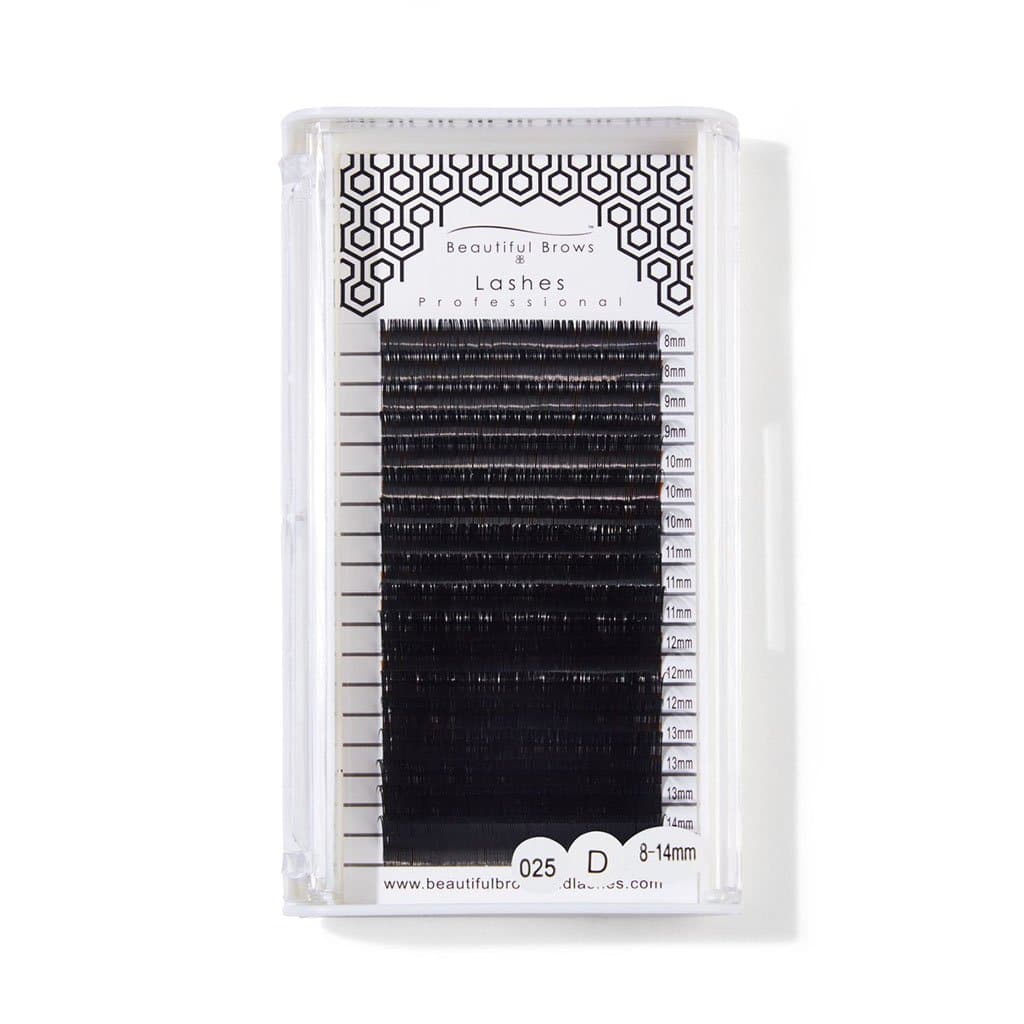 Silk Lashes - D Curl *18 rows* - Beautiful Brows and Lashes Professional