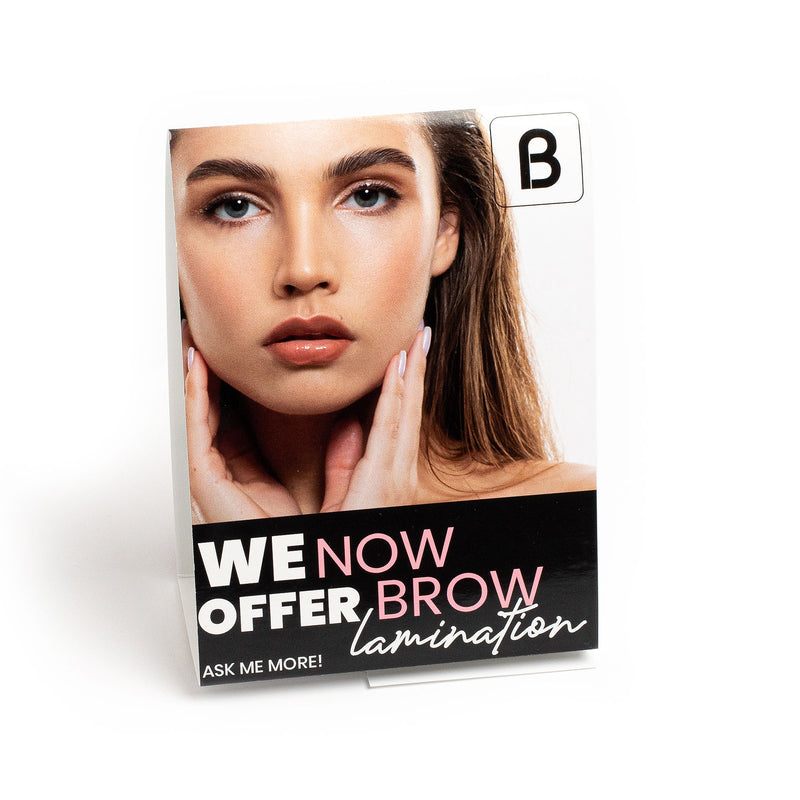 We Now Offer Brow Lamination Table Tent - Beautiful Brows and Lashes Professional