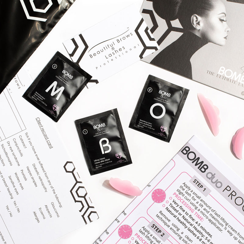 BOMB Duo Lash Lift & Brow Lamination Sample Pack | Beautiful Brows and Lashes Professional